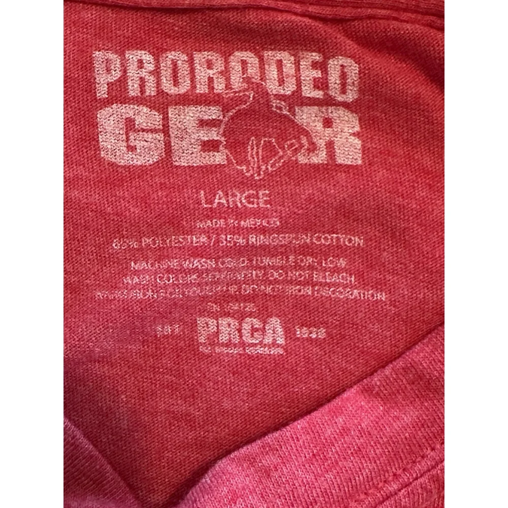 ProRodeo Gear NFR Tee Shirt Girls L Red National Finals Rodeo Vegas 2015 PRCA